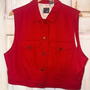 Vintage Red Sleeveless Vest by Lizwear